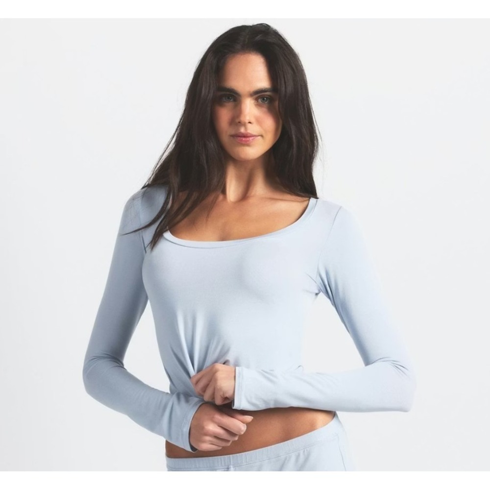 Skims Sleep Scoop Neck Top Sleep ST-SST-11138W Zen Blue Medium - Picture 2 of 8